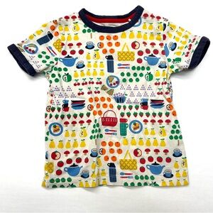 Little Bird Rainbow Fruits Veggies Colorful Kids Print T-Shirt Ringer T-shirt